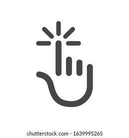 Touch hand icon in outline style isolated on white background. Touch symbol for your web site design, logo, app, UI. Vector illustration, EPS10.