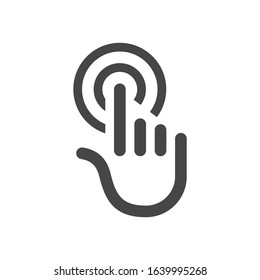 Touch hand icon in outline style isolated on white background. Touch symbol for your web site design, logo, app, UI. Vector illustration, EPS10.