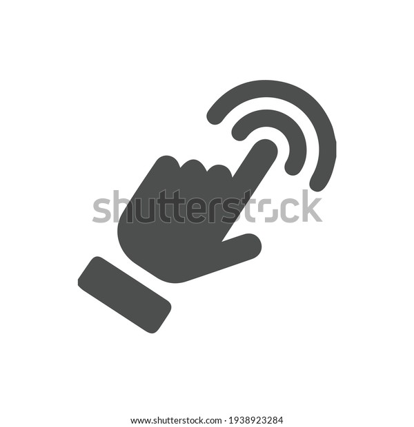 Touch hand icon. Push button\
vector isolated. Modern flat pictogram, business, marketing,\
internet concept. Trendy Simple symbol for web. Logo\
illustration.