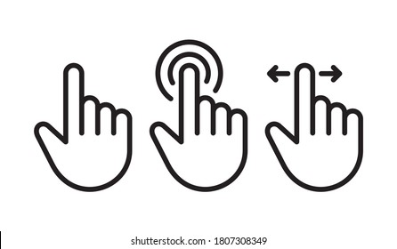 touch hand linear icon vector eps
