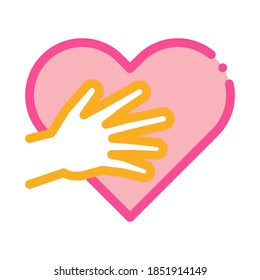 touch heart icon vector. touch heart sign. color symbol illustration