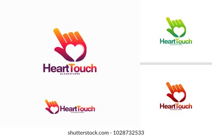 Touch Hearth Logo template designs vector illustration, Charity Logo Template designs