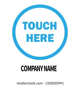touch here company logo design template. business corporate icon on white background. logo company symbol.