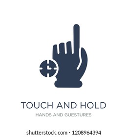 Touch and Hold icon. Trendy flat vector Touch and Hold icon on white background from Hands and guestures collection, vector illustration can be use for web and mobile, eps10
