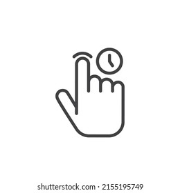 Touch and hold line icon. linear style sign for mobile concept and web design. Long press gesture outline vector icon. Symbol, logo illustration. Vector graphics