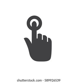 Touch icon in black on a white background. Vector illustration
