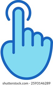 Touch Icon Blue Vector Illustration