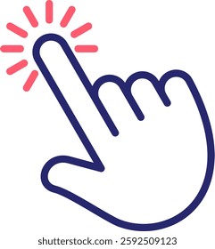 Touch Icon Color Vector Illustration