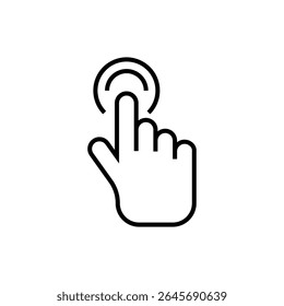 Touch icon. Finger touches the button. Vector illustration.