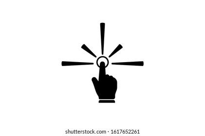 Touch icon in flat design vector illustration. Right hand image is used as a symbol of this touch icon. This touch icon symbol consists of two colours, black and white. Touch icon perfect line style.