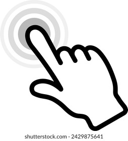 Das Touch-Symbol auf weißem Hintergrund