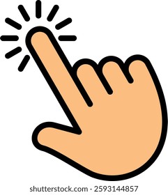 Touch Icon Lineal Color Vector Illustration