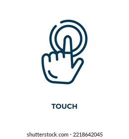Touch icon. Linear vector illustration. Outline touch icon vector. Thin line symbol for use on web and mobile apps, logo, print media.