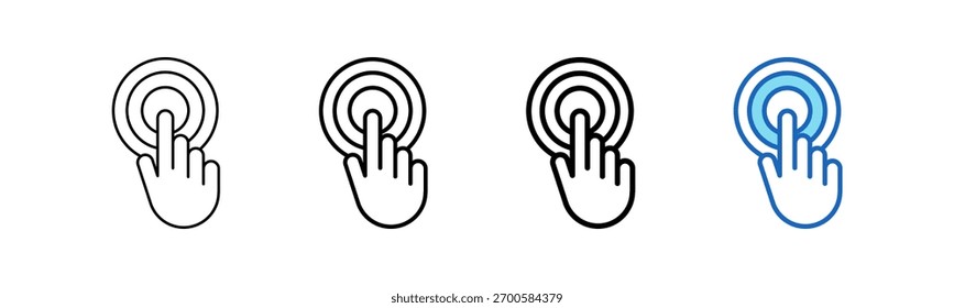 Ilustração do vetor de estilo de contorno de ícone de toque
