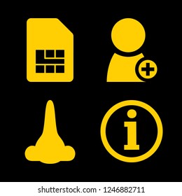 touch icon set about phone number, information button, add friend and nose vector set