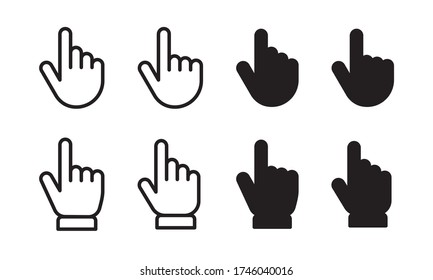 Touch icon set. Hand click finger pointer vector collection.