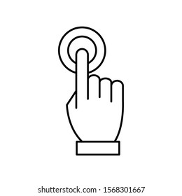 Touch icons, hand click gestures, linear style for cellular concepts and web design. Touch the touch vector line icon. Cursor pointer symbol, logo illustration
