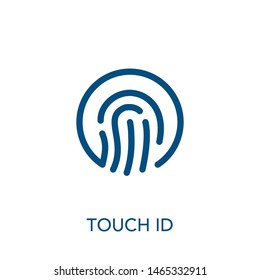 Touch ID. Fingerprint, great design for any purposes. Simple abstract human hand fingerprint. Line drawing. Key icon - vector key symbol - Vector