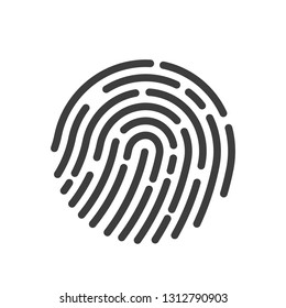 Touch id fingerprint icon. ID template. flat vector linear illustration isolated on white background