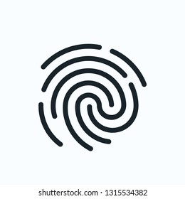 Touch id fingerprint icon. ID template. flat vector linear illustration isolated on white background 