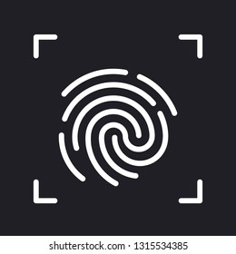 Touch id fingerprint icon. ID template. flat vector linear illustration isolated on white background 
