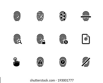 Touch id fingerprint icons on white background. Vector illustration.