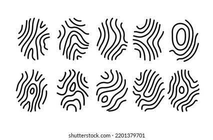 Touch Id Icon And Digital Privacy. Isolated Vector Illustration. Fingerprint Vector Set.