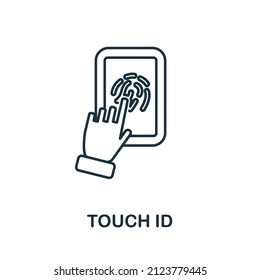 Touch Id icon. Line element from technology collection. Linear Touch Id icon sign for web design, infographics and more.
