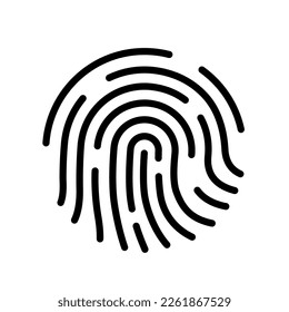 Touch id line icon illustration