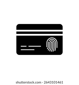 Touch ID on Credit Card Icon Representing Biometric Payment Security
