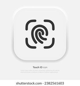 Touch ID Security function for unlocking a smartphone or PC. Fingerprint scanning detector. Vector EPS 10