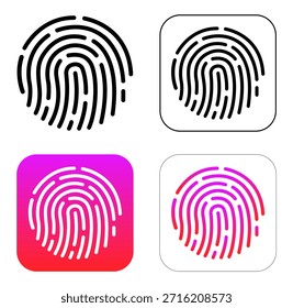 Touch ID Set Symbol Sign, Vector Illustration, Isolate On White Background Label .EPS10