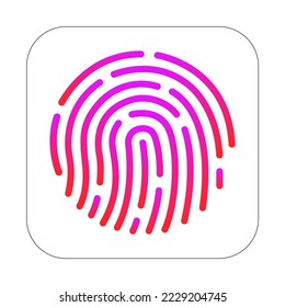 Touch ID Symbol Sign, Vector Illustration, Isolate On White Background Label .EPS10