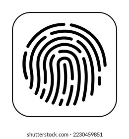 Touch ID Symbol Sign, Vector Illustration, Isolate On White Background Label .EPS10