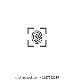 touch id vector icon on white background