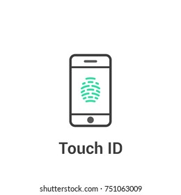 Touch ID - vector illustration. Smartphone with fingerprint