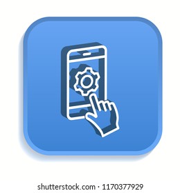 Touch isometric icon. Vector illustrations isolated for graphic and web design in 3d style.