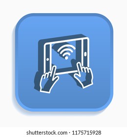 Touch isometric icon. Vector illustrations isolated for graphic and web design in 3d style.