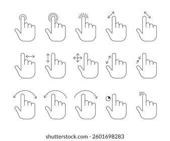 Touch it. A set of hand-held character pointers in a fashionable flat style. Click the mouse. Click the cursor-finger collection. Pointer icon. EPS 10. Vector illustrations