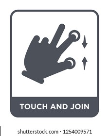 touch and join icon vector on white background, touch and join trendy filled icons from Hands and guestures collection, touch and join simple element illustration