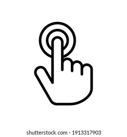 touch line icon design vector template