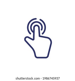 touch line icon, hand gesture