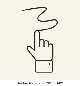 Touch line icon. Human hand painting with finger. Modern technology concept. Vector illustration can be used for topics like using gadget, tablet, pad, touchscreen