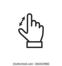 Touch minimal line icon. Web stroke symbol design. Touch sign isolated on a white background. Premium line icon.