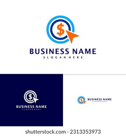 Logo de Touch Money Vector de Concepto. Plantilla de logotipo de moneda en línea