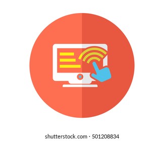 touch monitor screen business company office corporate image vector icon logo