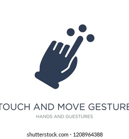 Touch and move gesture icon. Trendy flat vector Touch and move gesture icon on white background from Hands and guestures collection, vector illustration can be use for web and mobile, eps10