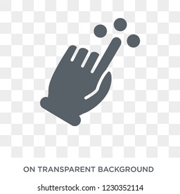 Touch and move gesture icon. Trendy flat vector Touch and move gesture icon on transparent background from Hands and guestures collection. 