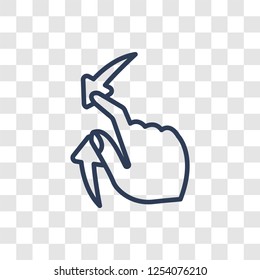 Touch and move gesture icon. Trendy linear Touch and move gesture logo concept on transparent background from Hands collection