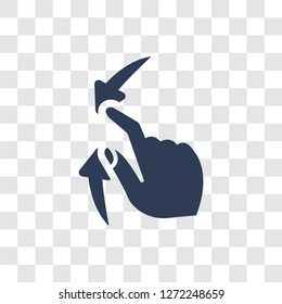 Touch and move gesture icon. Trendy Touch and move gesture logo concept on transparent background from Hands collection